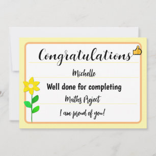 Congratulations Card with Yellow Flower