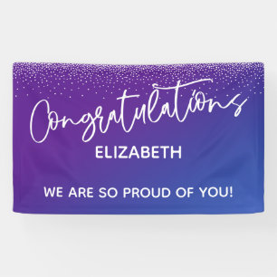 Congratulations Casual Blue & Purple Ombre Banner