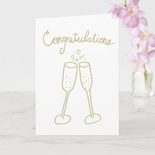 Congratulations Champagne Engagement Sketch Doodle Card