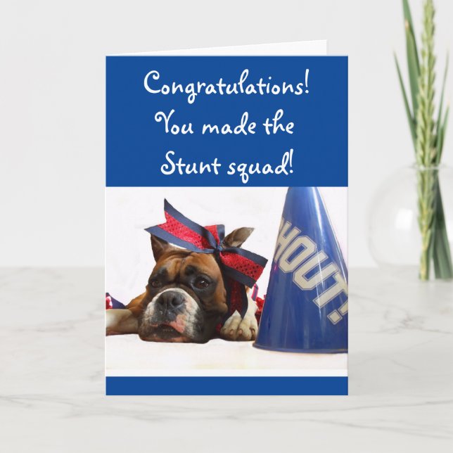 Congratulations Cheerleader Stunt boxer  card (Front)
