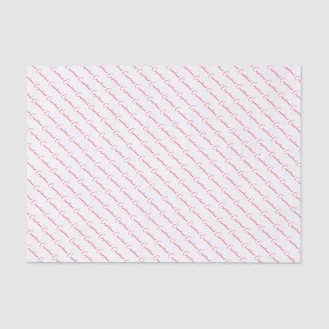 Congratulations chic script typography gift wrap tissue paper (Front)