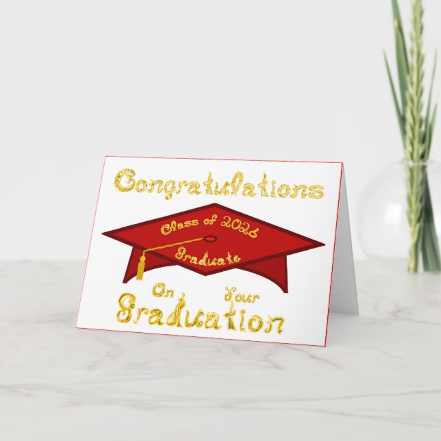 Congratulations Class 2026 Graduate Crimson Gold Card (Front)