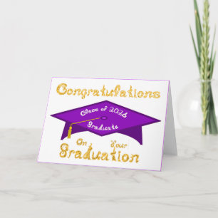 Congratulations Class 2026 Graduate Purple White Card