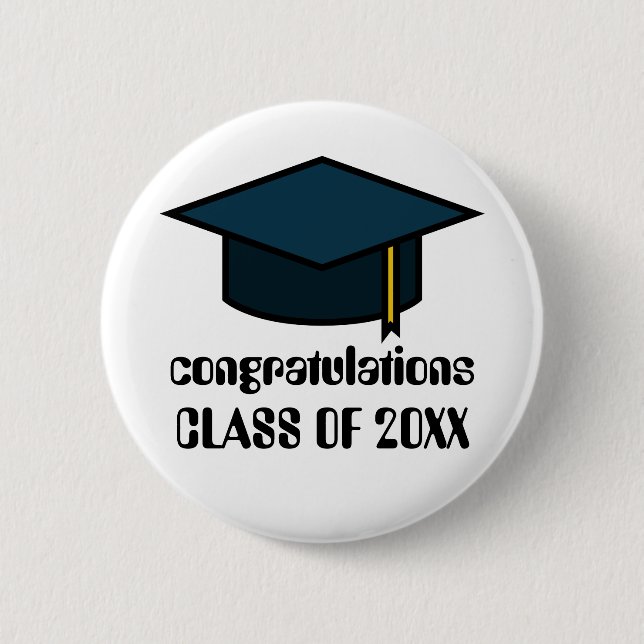 Congratulations Class of  2017 Graduation Button (Front)