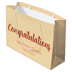 Congratulations Class of 2024 Peach Coral Graduate Large Gift Bag