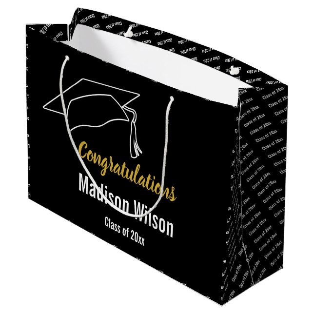 Congratulations Class of 2024 Template Large Gift Bag (Back Angled)