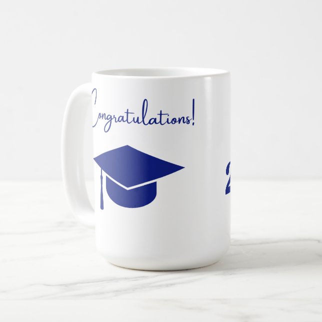 Congratulations Class of 2025 Blue  Coffee Mug (Front Left)
