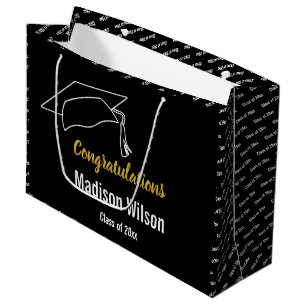 Congratulations Class of 2025 Grad's Name Template Large Gift Bag