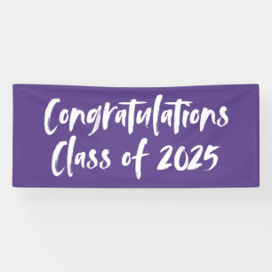 Congratulations Class of 2025 Purple Graduation Banner