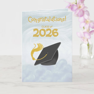 Congratulations Class of 2026 Black Graduation Cap Card