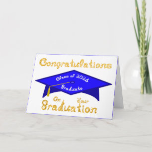 Congratulations Class of 2026 Graduate Blue White Card