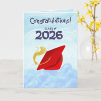 Congratulations Class of 2026 Red Graduation Cap