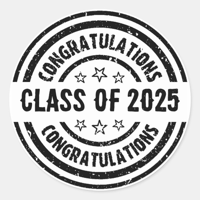 Congratulations Class of 20XX  Classic Round Sticker (Front)