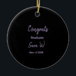 Congratulations class of add year name school col ceramic tree decoration<br><div class="desc">design</div>