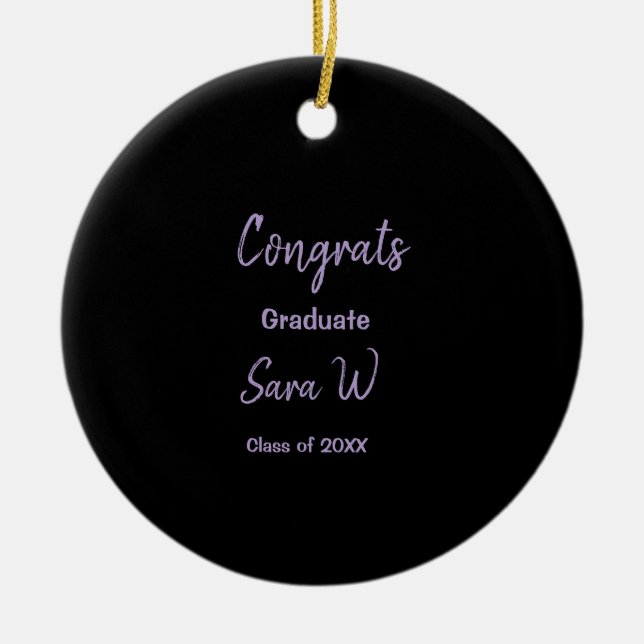 Congratulations class of add year name school col ceramic tree decoration (Front)
