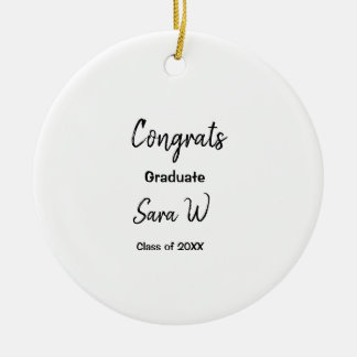 Congratulations class of add year name school col ceramic tree decoration