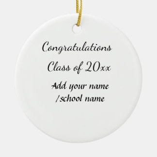 Congratulations class of add year name school col ceramic tree decoration