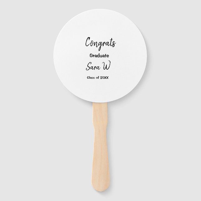 Congratulations class of add year name school col hand fan (Front)