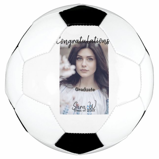 Congratulations class of add year name school col soccer ball (Front)