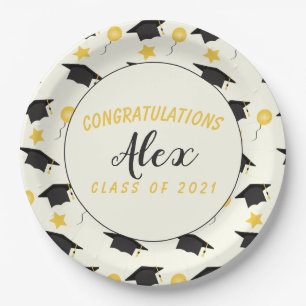 Congratulations Class Of Graduate Customise Name   Paper Plate