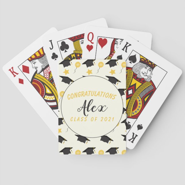 Congratulations Class Of Graduate Customise Name   Playing Cards (Back)