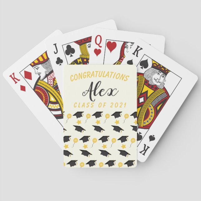 Congratulations Class Of Graduate Customise Name   Playing Cards (Back)