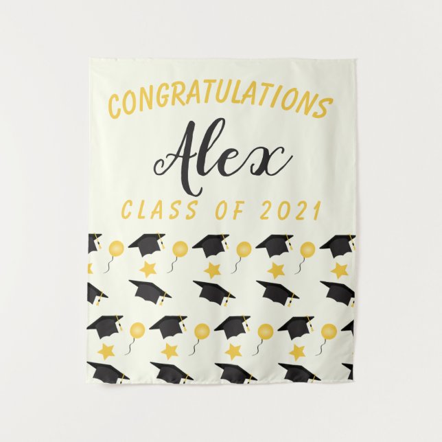 Congratulations Class Of Graduate Customise Name   Tapestry (Front)