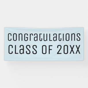 Congratulations Class of Light Blue Graduation Banner