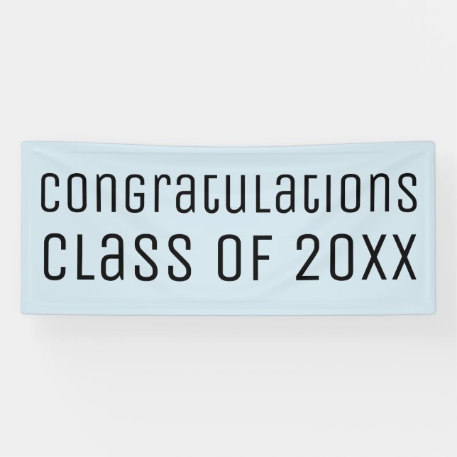 Congratulations Class of Light Blue Graduation Banner (Horizontal)