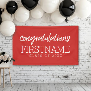 Congratulations Class of Year - Can Edit Red Banner