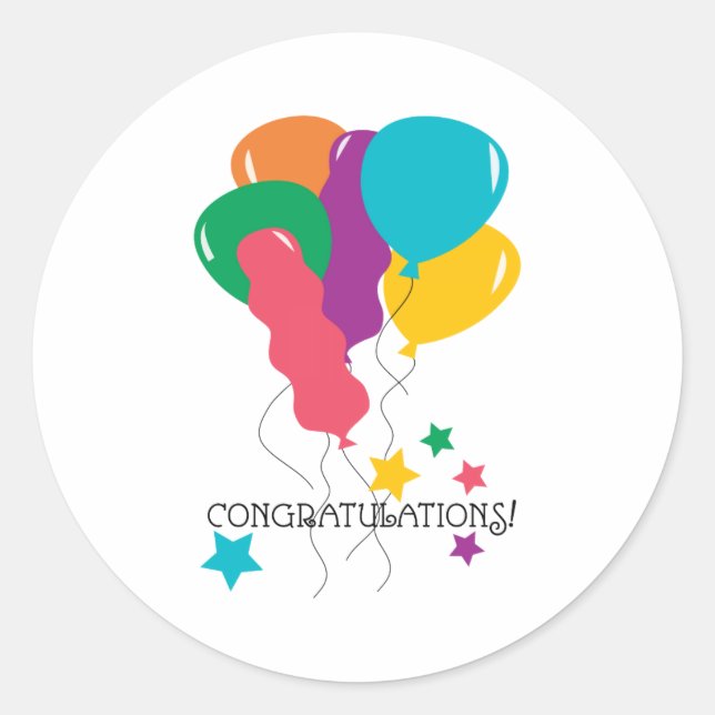 Congratulations! Classic Round Sticker (Front)