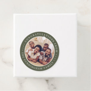 Congratulations Classic Simple Family Photo Favour Tags