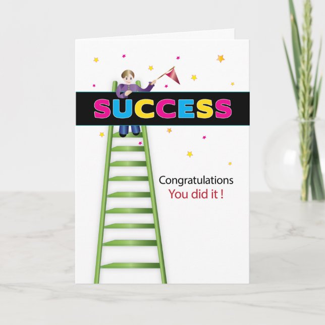 Congratulations Climbing ladder of Success Card (Front)