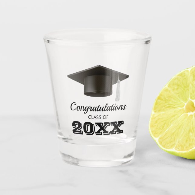 Congratulations College Graduate Party Favours Shot Glass (Front)