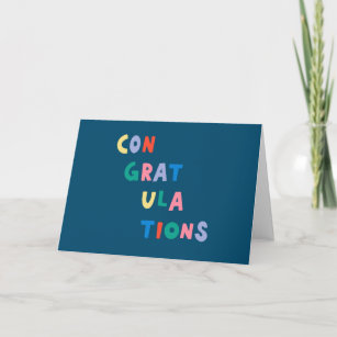 Congratulations   Colorful Whimsical Typography Card