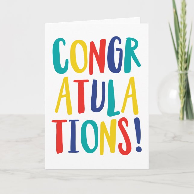 Congratulations colourful blank inside card (Front)