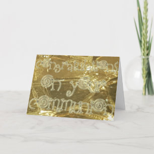 Congratulations Communion Typography Gold Glitter Card