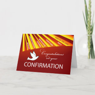 Congratulations Confirmation Dove with Gold and Re Card