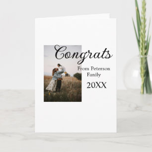 Congratulations congrats add family name photo yea card