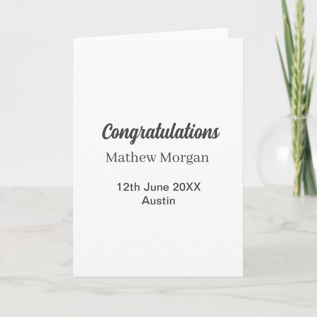 Congratulations congrats graduation name year clas card (Front)