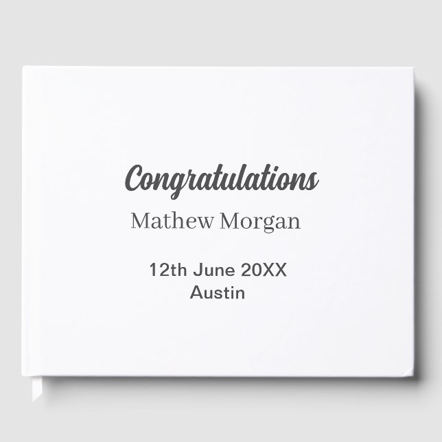Congratulations congrats graduation name year clas guest book (Front)