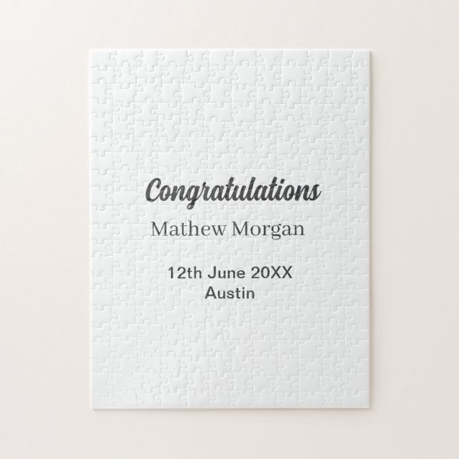 Congratulations congrats graduation name year clas jigsaw puzzle (Vertical)