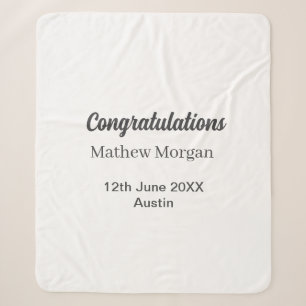 Congratulations congrats graduation name year clas sherpa blanket