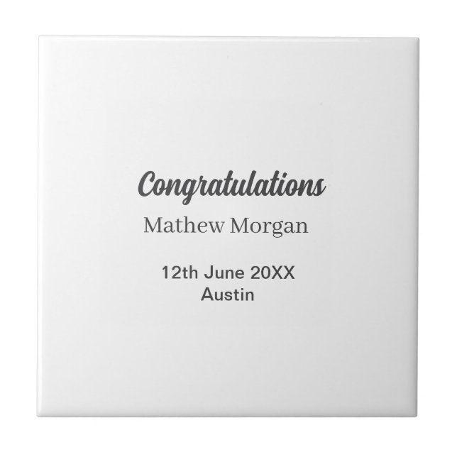 Congratulations congrats graduation name year clas tile (Front)