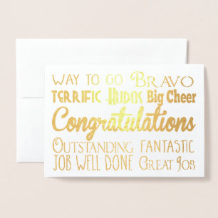 Congratulations - Congrats - Job Well Done Foil Card