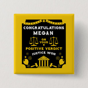 Congratulations Court Verdict 15 Cm Square Badge
