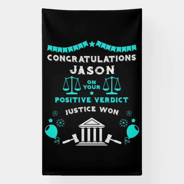 Congratulations Court Verdict Banner (Vertical)