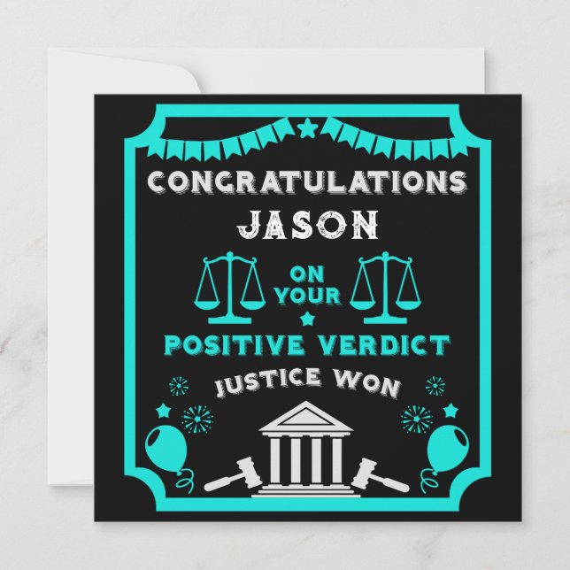 Congratulations Court Verdict Card (Front)