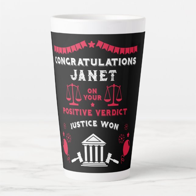 Congratulations Court Verdict Latte Mug (Front)