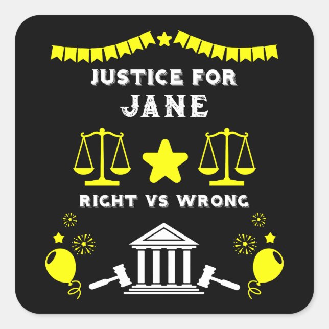 Congratulations Court Verdict Square Sticker (Front)